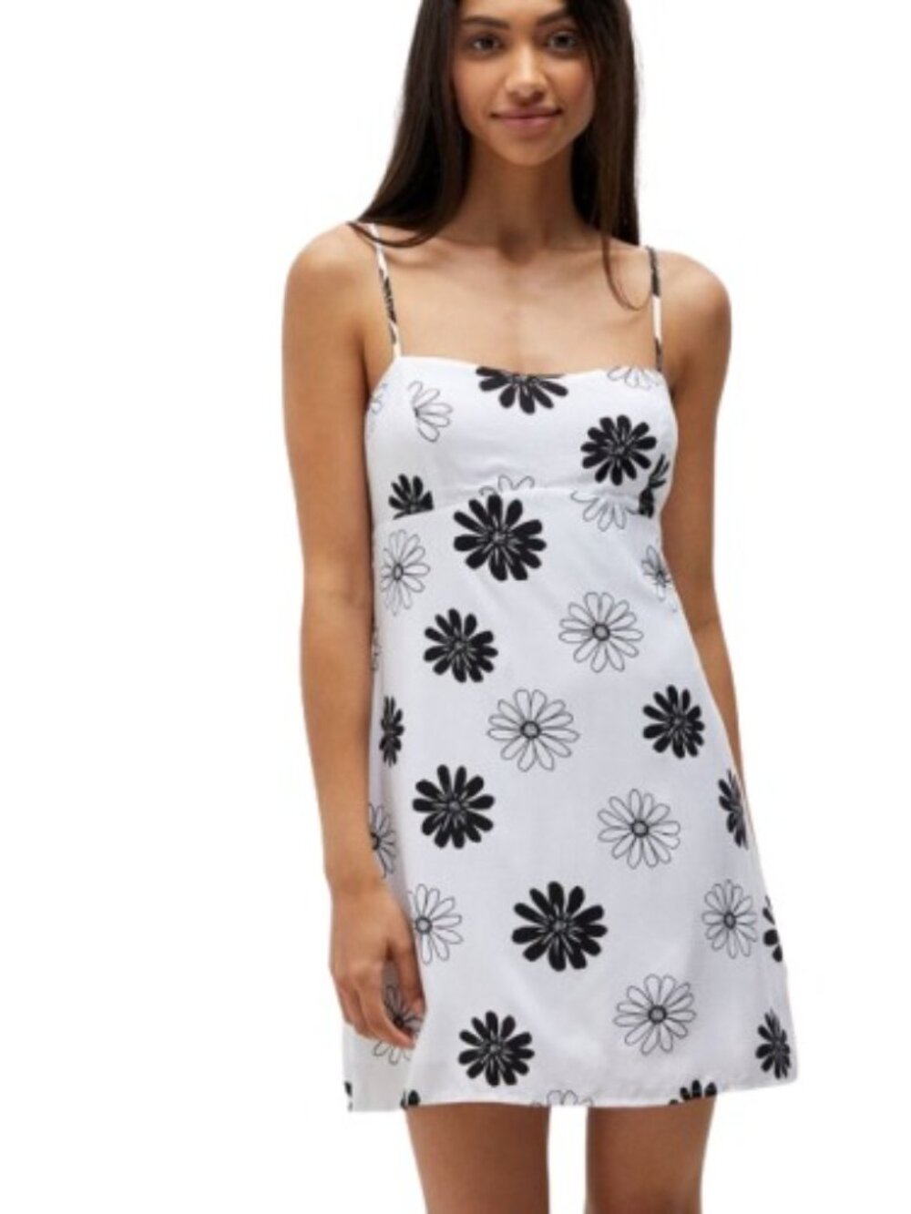 Pacsun LA Hearts Womens Peek A Boo Mini Dress White Black Floral S New